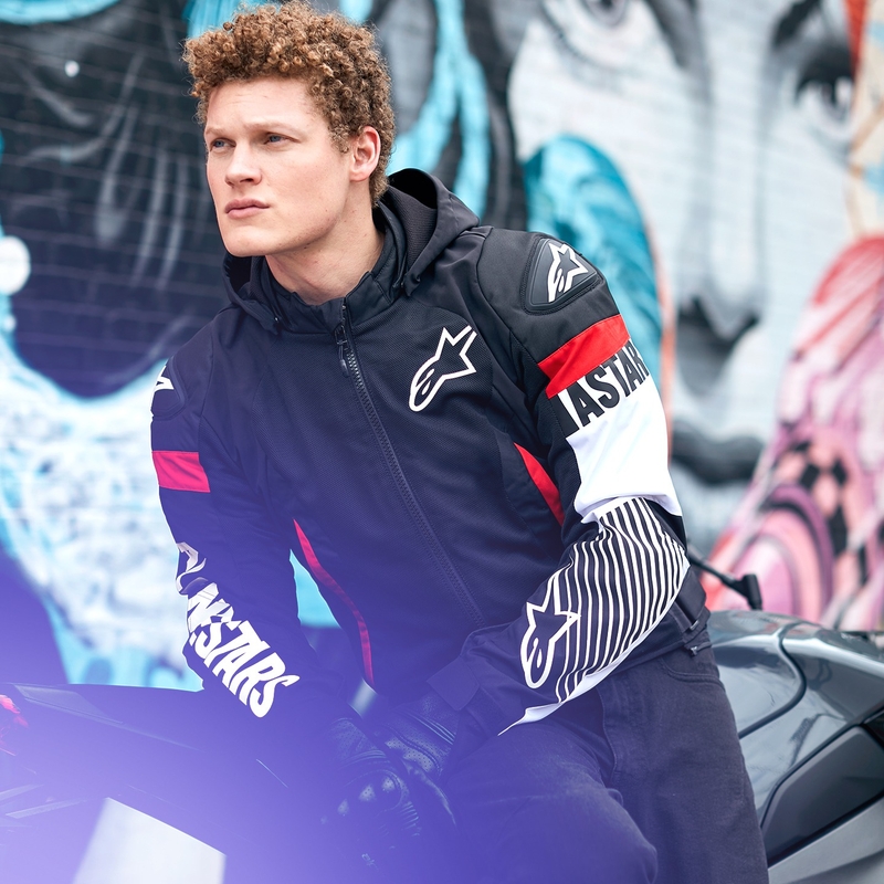 Alpinestars Zaca Air Vandtæt Motorcykeljakke Sort-Hvid-Fluo Rød