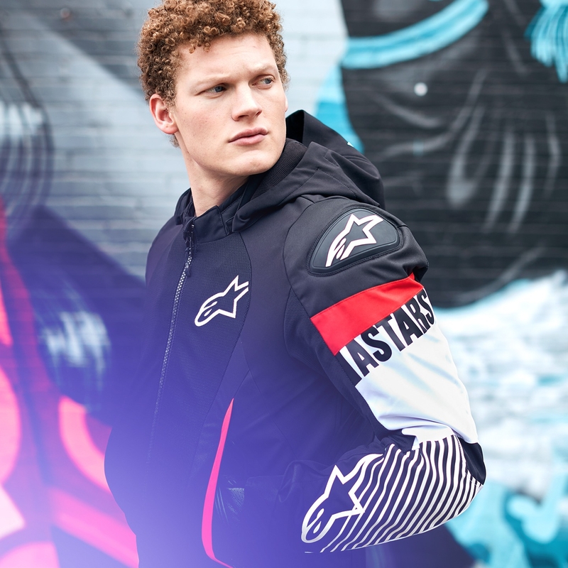 Alpinestars Zaca Air Vandtæt Motorcykeljakke Sort-Hvid-Fluo Rød