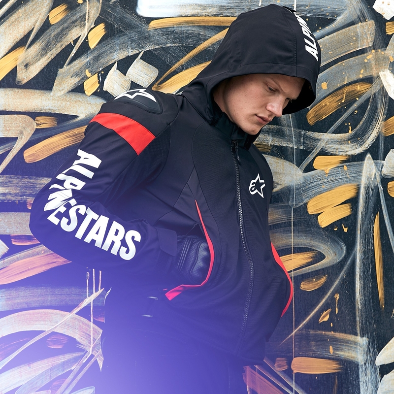 Alpinestars Zaca Air Vandtæt Motorcykeljakke Sort-Hvid-Fluo Rød