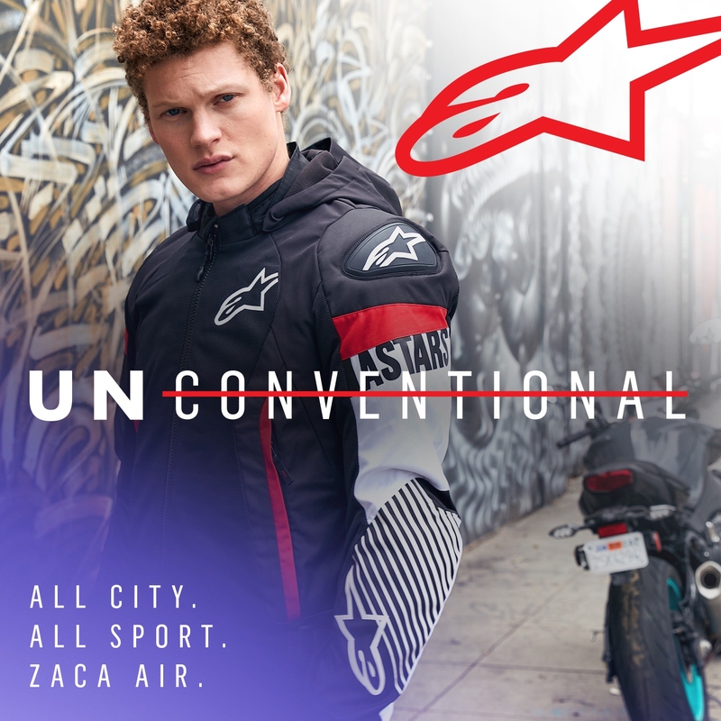 Alpinestars Zaca Air Vandtæt Motorcykeljakke Sort-Hvid-Fluo Rød