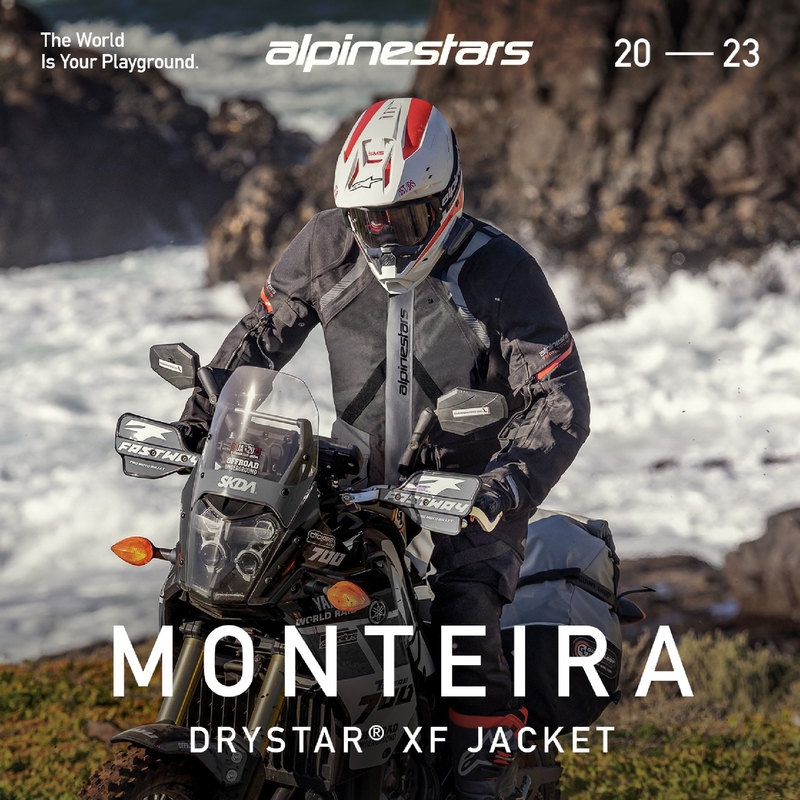 Alpinestars Monteira Drystar XF mørkegrå-sort-rød motorcykeljakke