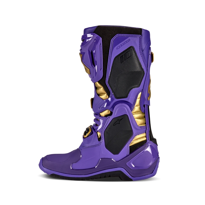 Alpinestars Tech 10 Limited Edition Champ motorcykelstøvler i lilla og guld