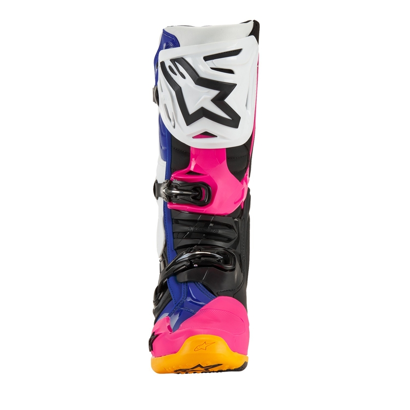 Alpinestars Tech 10 Limited Edition Coast White-Dark Blue-Pink-Fluo Yellow-Orange-Black motorcykelstøvler