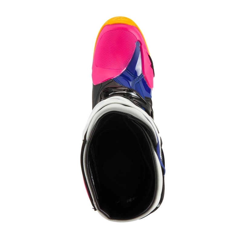 Alpinestars Tech 10 Limited Edition Coast White-Dark Blue-Pink-Fluo Yellow-Orange-Black motorcykelstøvler