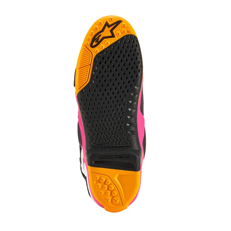Alpinestars Tech 10 Limited Edition Coast White-Dark Blue-Pink-Fluo Yellow-Orange-Black motorcykelstøvler