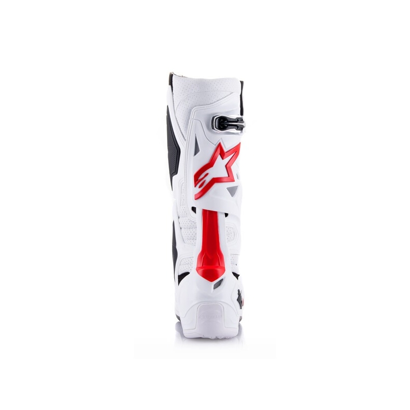 Alpinestars Tech 10 Supervented Motorcykelstøvler Perforeret Hvid, Rød og Sort