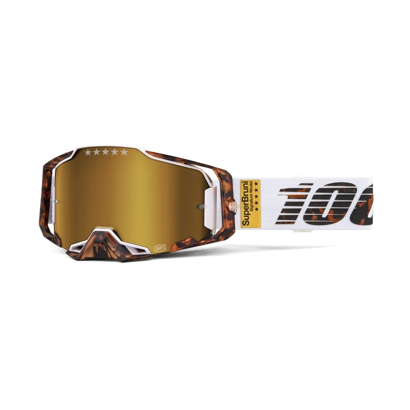 Motocrossbriller 100% - USA ARMEGA Bruni Special guld plexi