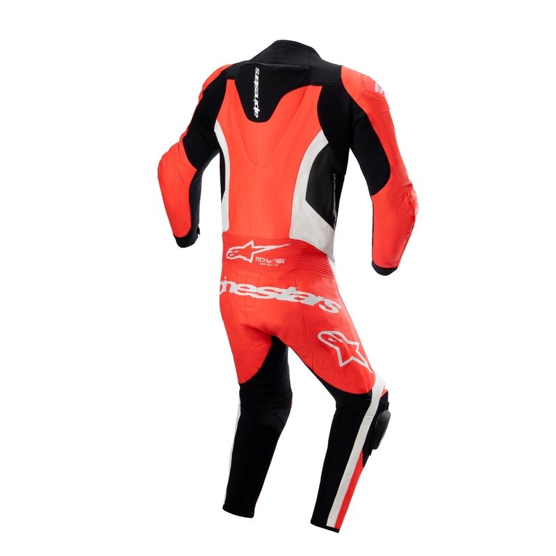 Alpinestars GP Force Lurv fluo rød-hvid-sort motorcykeldragt i ét stykke læder