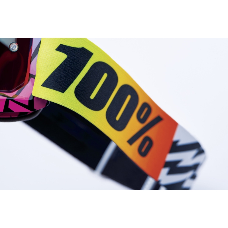 Motocrossbriller 100% ACCURI 2 Special UTV/OTG - limited edition Ken Block rød med krom plexi