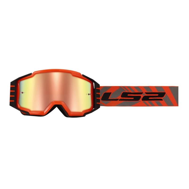LS2 Charger PRO H-V motocrossbriller orange med iridium plexi