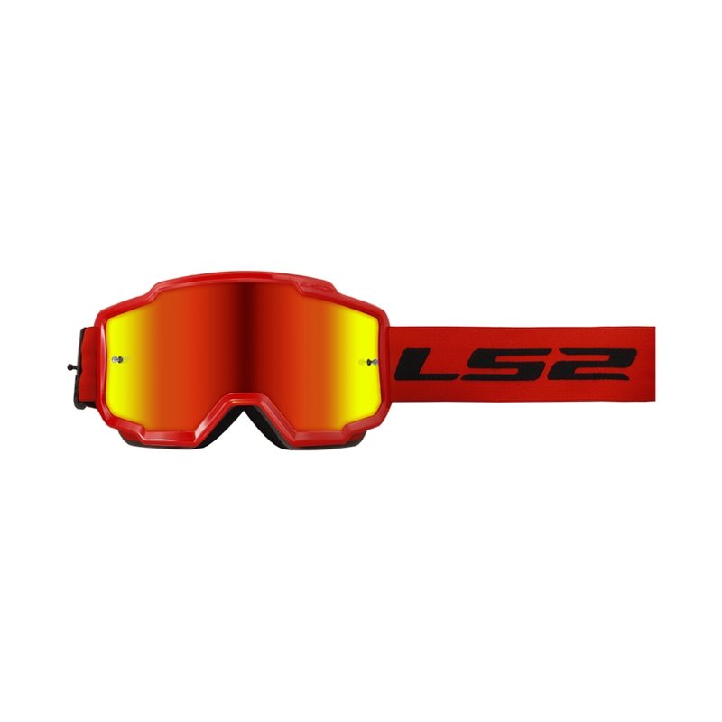 LS2 Charger røde motocrossbriller med iridium plexi