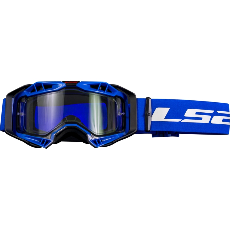 LS2 Aura Enduro motocrossbriller sort-blå klar plexi