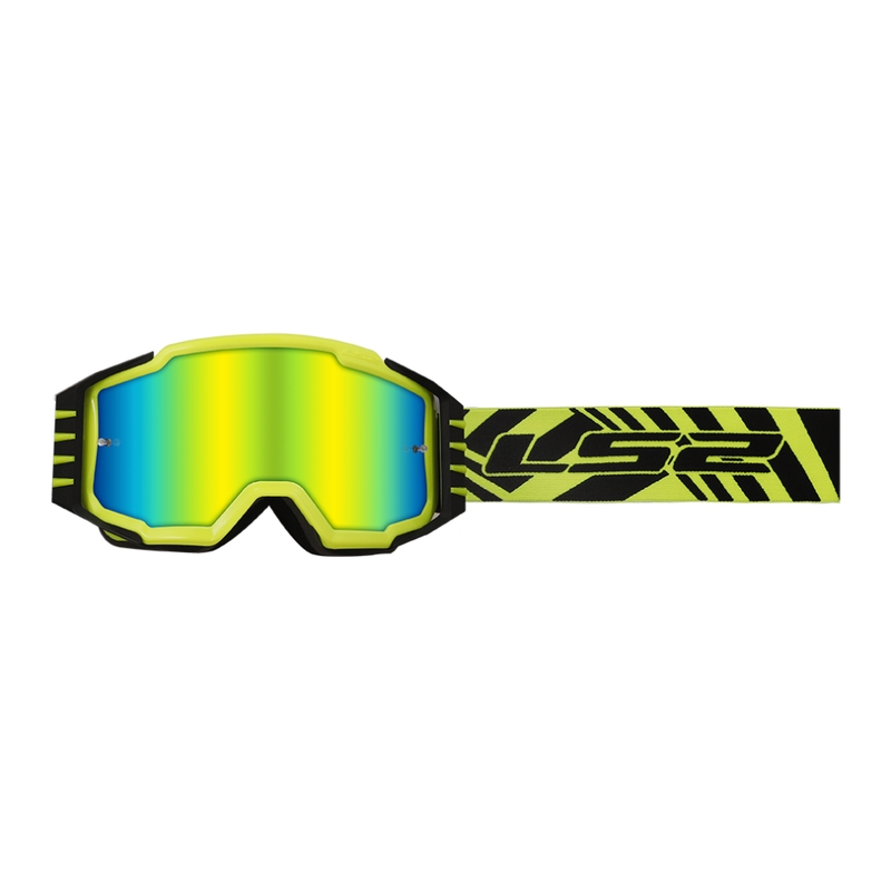 LS2 Charger PRO H-V motocrossbriller gul-sort med iridium plexi