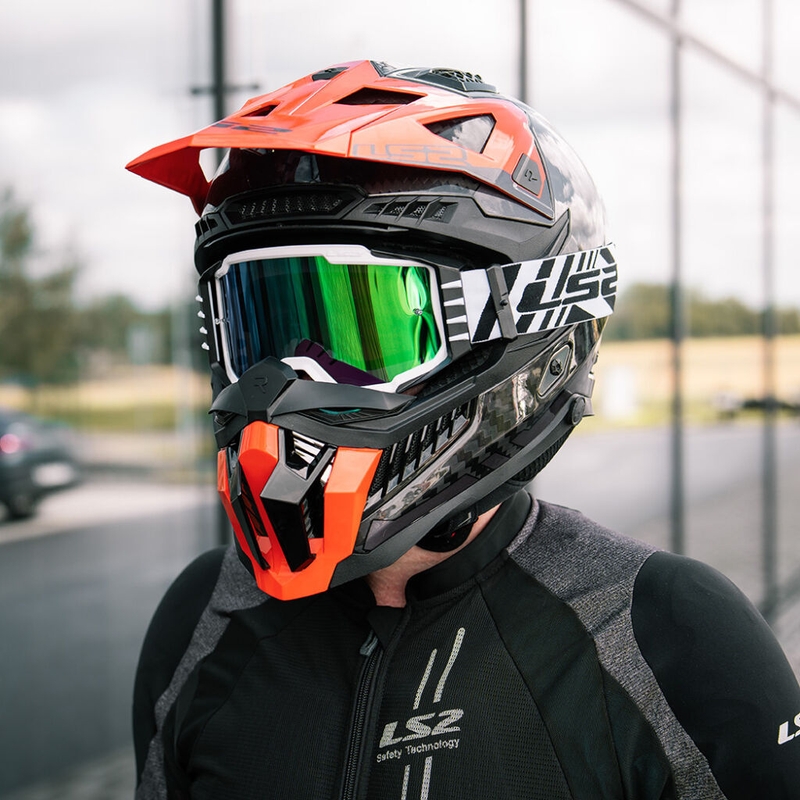 LS2 Charger PRO motocrossbrille hvid med iridium plexi