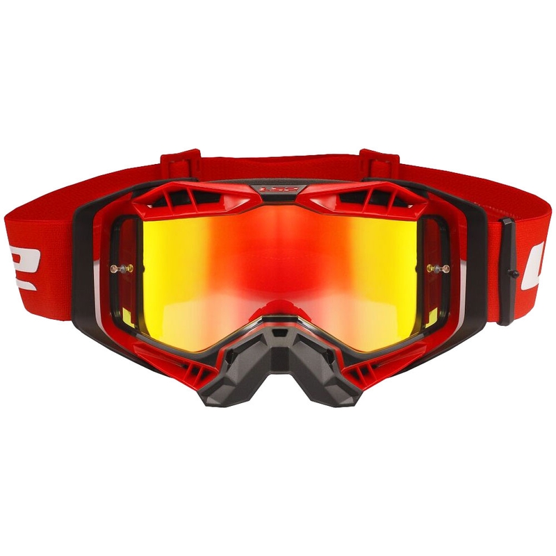 Motocrossbrille LS2 Aura PRO sort-rød iridium plexi