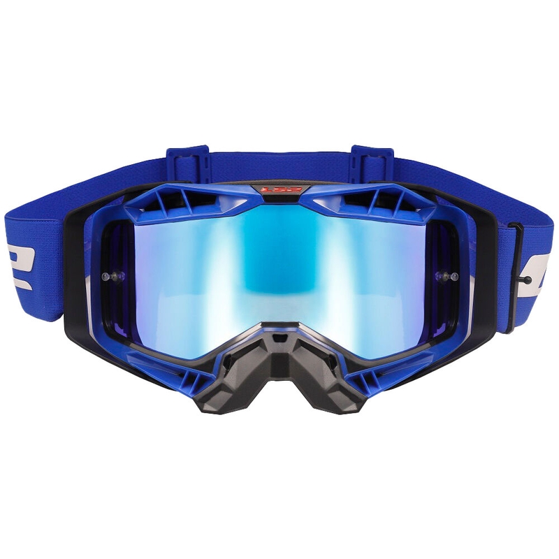 Motocrossbrille LS2 Aura PRO sort-blå iridium plexi