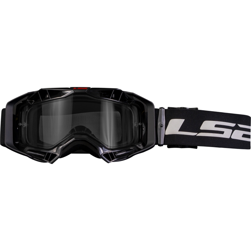 LS2 Aura Enduro motocrossbriller sort klar plexi
