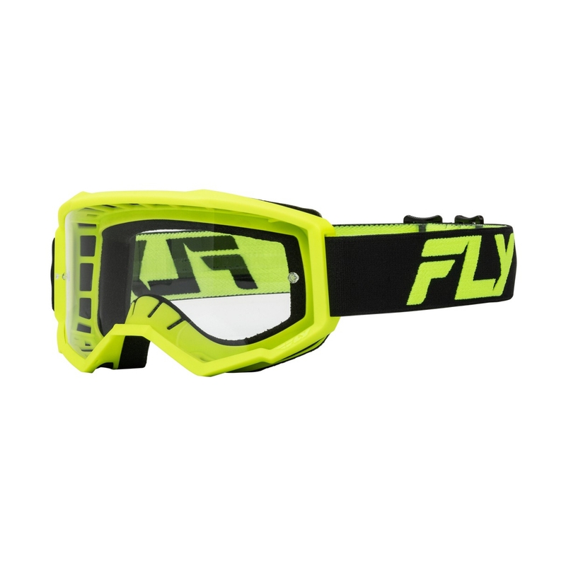 Motocrossbriller FLY Racing Focus sort-fluogul med klart plexi