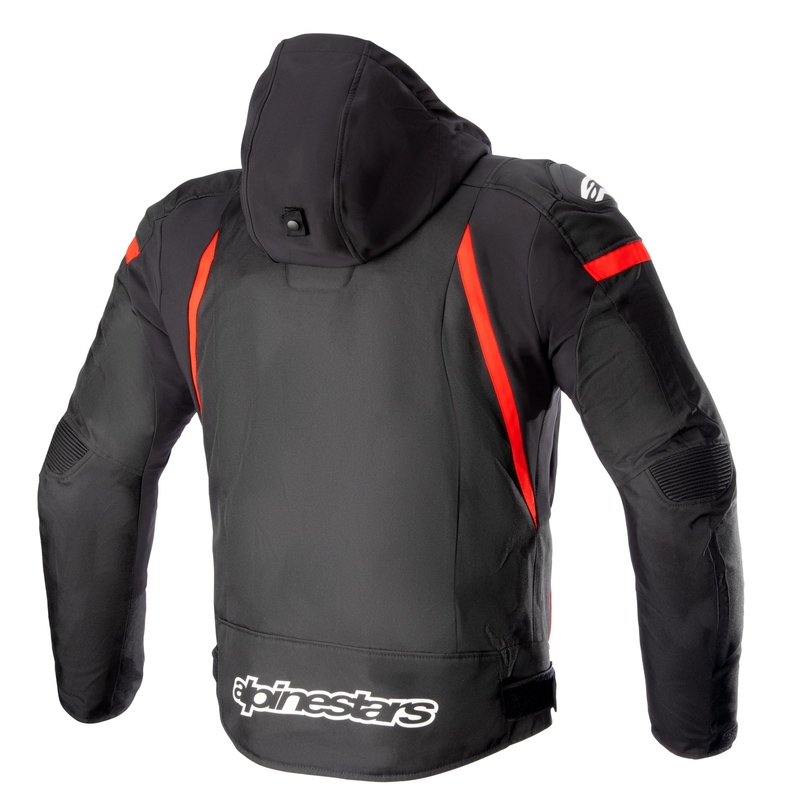 Alpinestars Zaca vandtæt motorcykeljakke i sort, rød og hvid