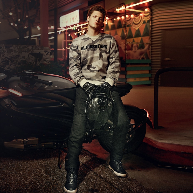 Alpinestars Legit Crew Fleece motorcykelsweatshirt lys camouflage-grå