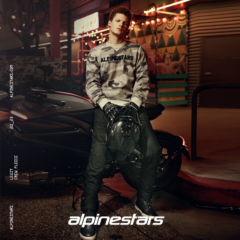 Alpinestars Legit Crew Fleece motorcykelsweatshirt lys camouflage-grå