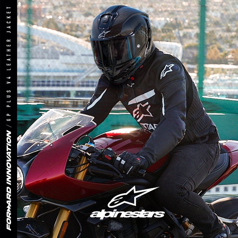 Alpinestars GP PLUS 4 motorcykeljakke i sort og hvid