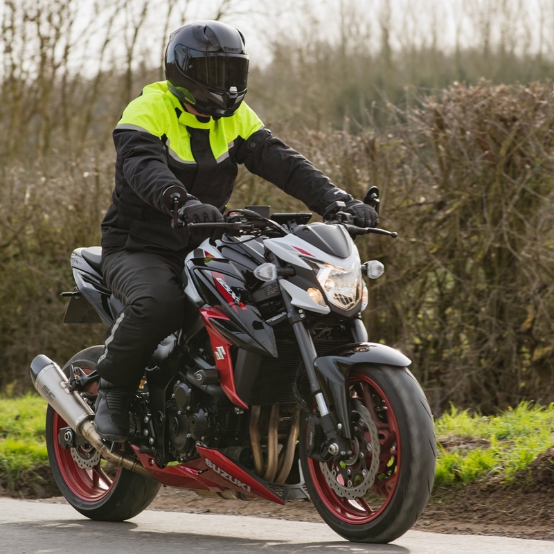 Motorcykeljakke Oxford Spartan Long WP sort-fluogul