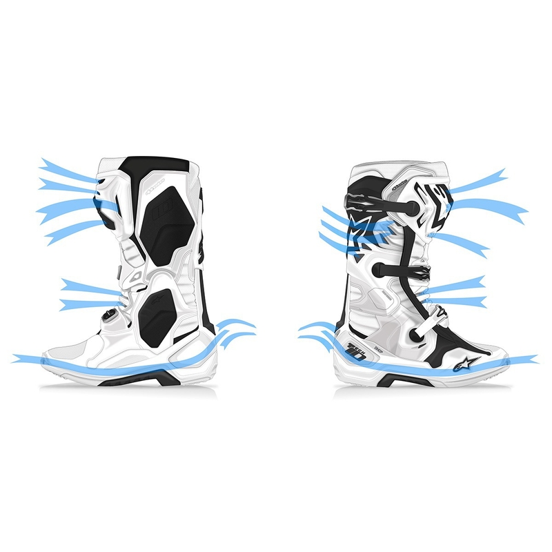 Alpinestars Tech 10 Supervented Perforated Blue-Purple-Pink-White-Grey-Black motorcykelstøvler