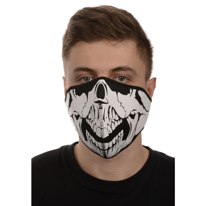 Emerze Skull ansigtsmaske sort og hvid