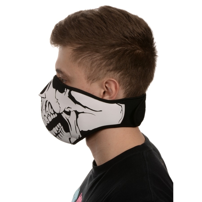 Emerze Skull ansigtsmaske sort og hvid