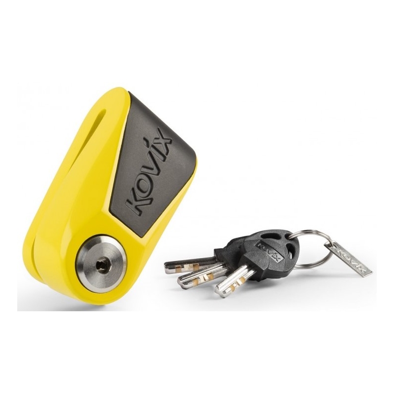 Zámek na kotoučovou brzdu s alarmem KOVIX KNL15 žluto-černý