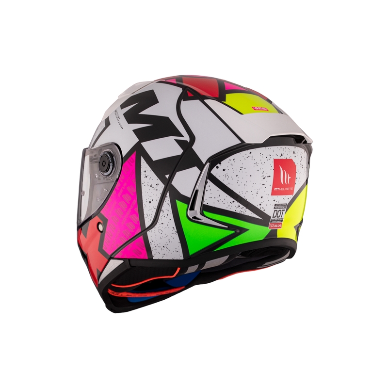 MT REVENGE 2 S Light CO integreret motorcykelhjelm blank hvid-rosa-gul