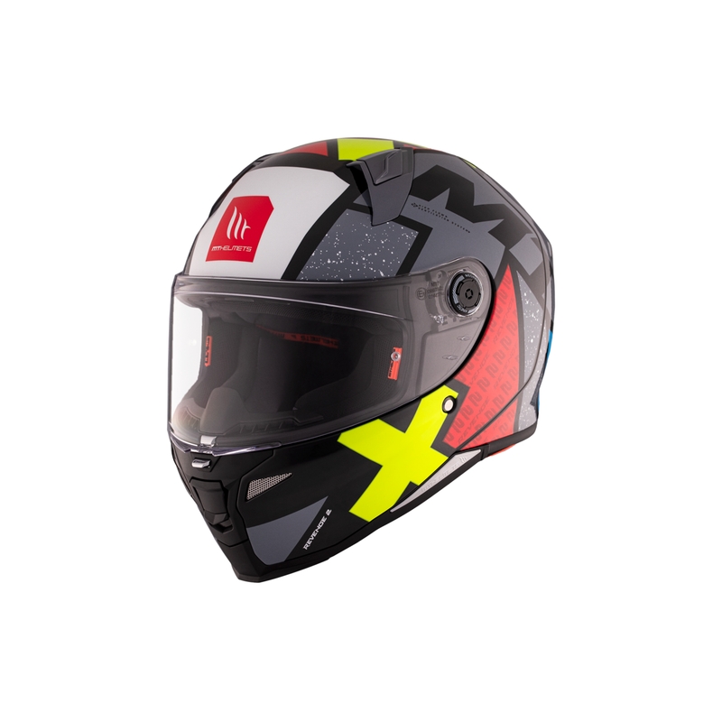 MT REVENGE 2 S Light CO integreret motorcykelhjelm blank sort-rød-gul