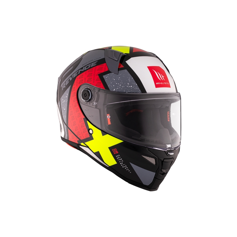 MT REVENGE 2 S Light CO integreret motorcykelhjelm blank sort-rød-gul