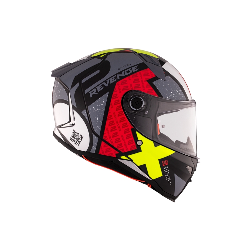 MT REVENGE 2 S Light CO integreret motorcykelhjelm blank sort-rød-gul