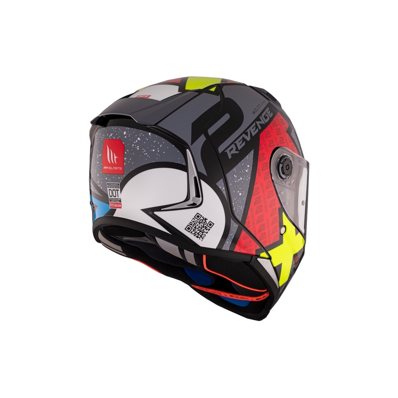 MT REVENGE 2 S Light CO integreret motorcykelhjelm blank sort-rød-gul
