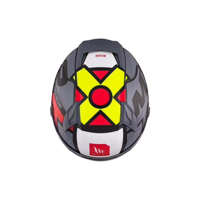 MT REVENGE 2 S Light CO integreret motorcykelhjelm blank sort-rød-gul