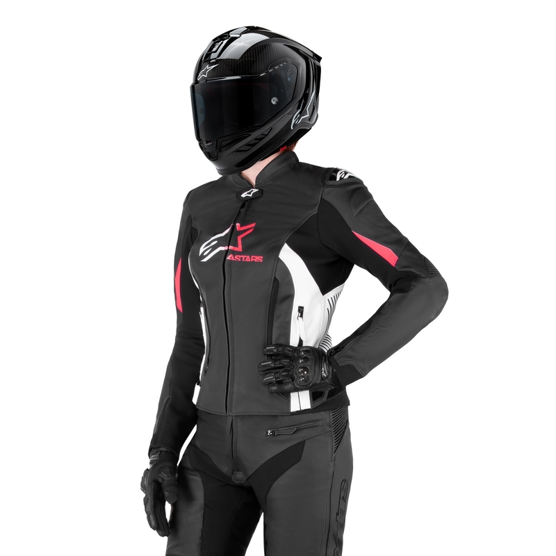 Alpinestars GP PLUS 4 motorcykeljakke til kvinder Sort, hvid og pink
