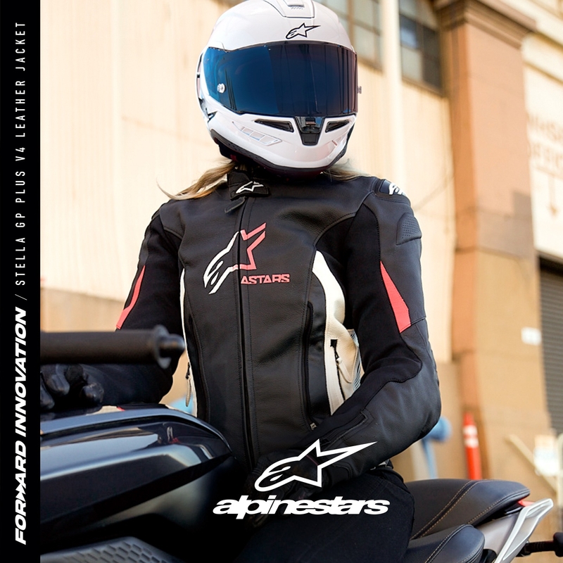 Alpinestars GP PLUS 4 motorcykeljakke til kvinder Sort, hvid og pink