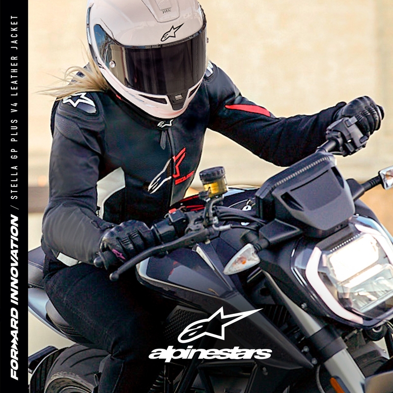 Alpinestars GP PLUS 4 motorcykeljakke til kvinder Sort, hvid og pink