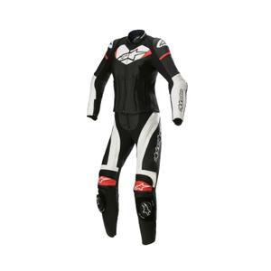 Alpinestars STELLA GP PLUS 2 todelt motorcykeldragt i læder til kvinder Sort, hvid og rød
