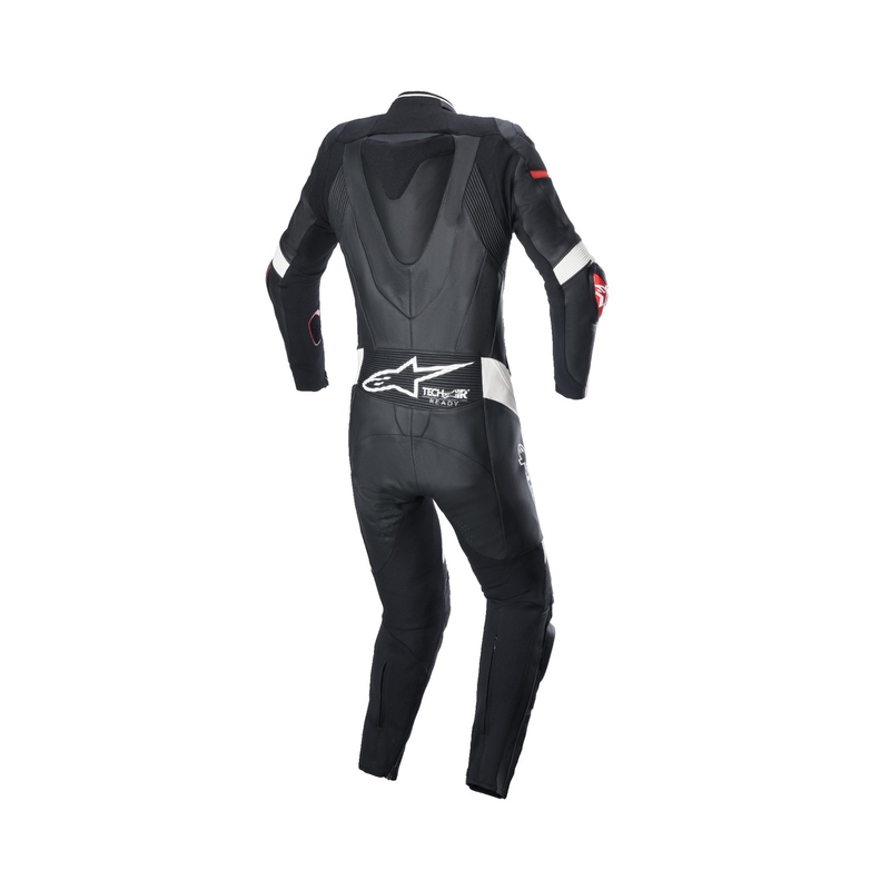 Alpinestars motorcykelovertræksdragt i læder til kvinder STELLA GP PLUS 2 Black-White-Fluo Red