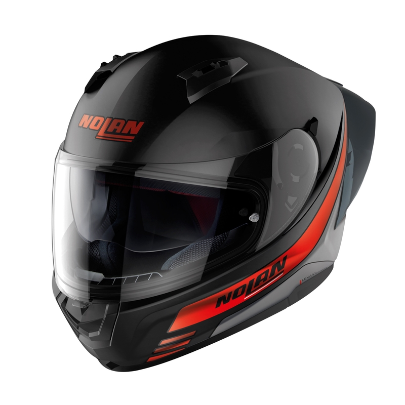 Integreret motorcykelhjelm Nolan N60-6 Sport Outset 21 sort-rød - kvalitet II udsalg - II. kvalitet