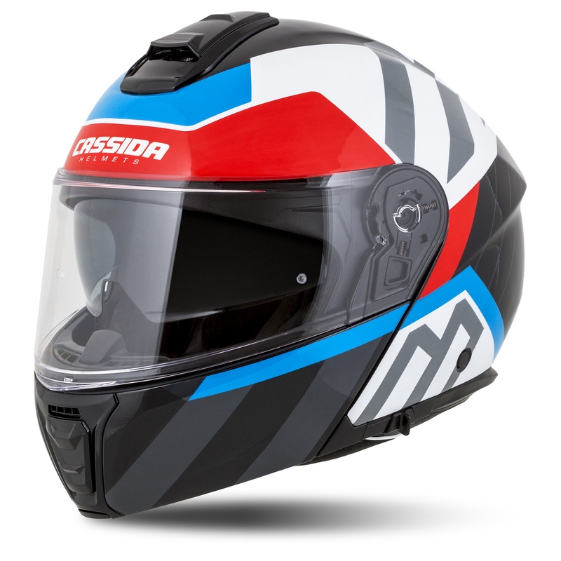 Cassida Modulo 2.1 Profile flip-up motorcykelhjelm hvid-sort-blå-grå