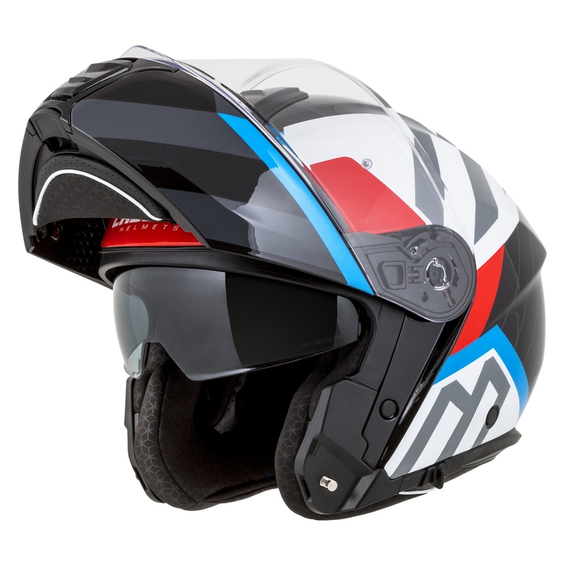Cassida Modulo 2.1 Profile flip-up motorcykelhjelm hvid-sort-blå-grå