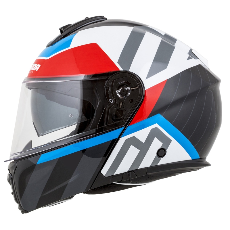 Cassida Modulo 2.1 Profile flip-up motorcykelhjelm hvid-sort-blå-grå