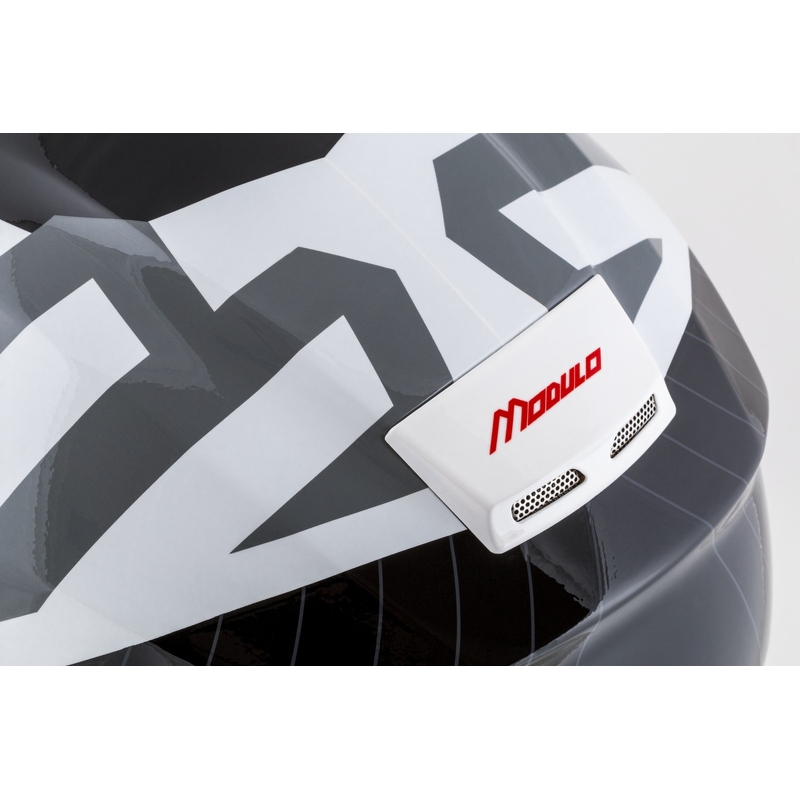 Cassida Modulo 2.1 Profile flip-up motorcykelhjelm hvid-sort-blå-grå