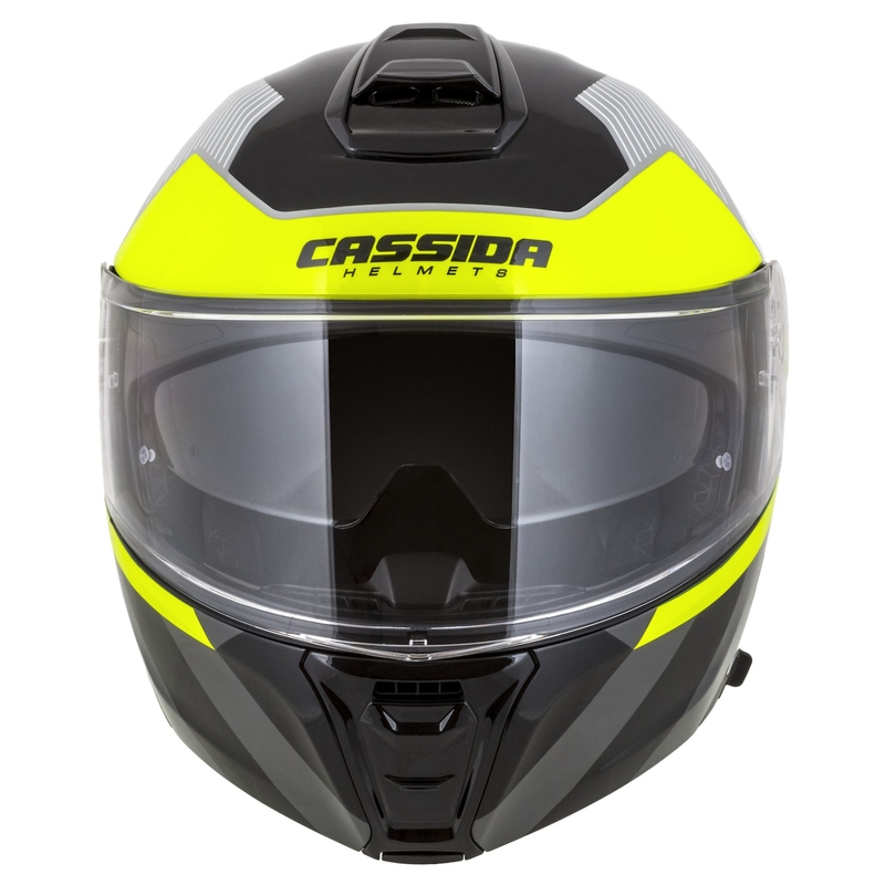Cassida Modulo 2.1 Profile flip-up motorcykelhjelm hvid-sort-fluogul-grå