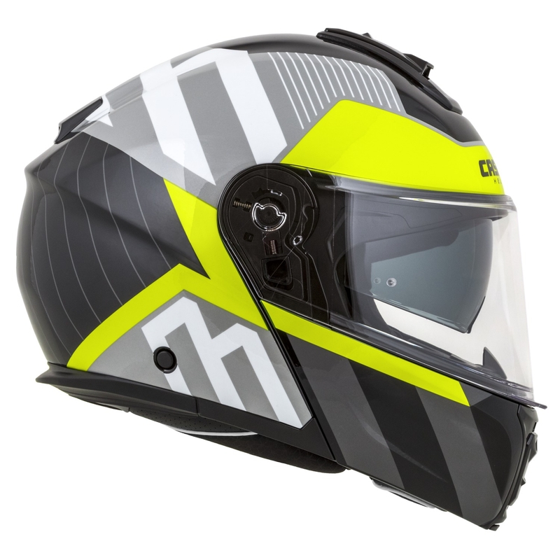 Cassida Modulo 2.1 Profile flip-up motorcykelhjelm hvid-sort-fluogul-grå