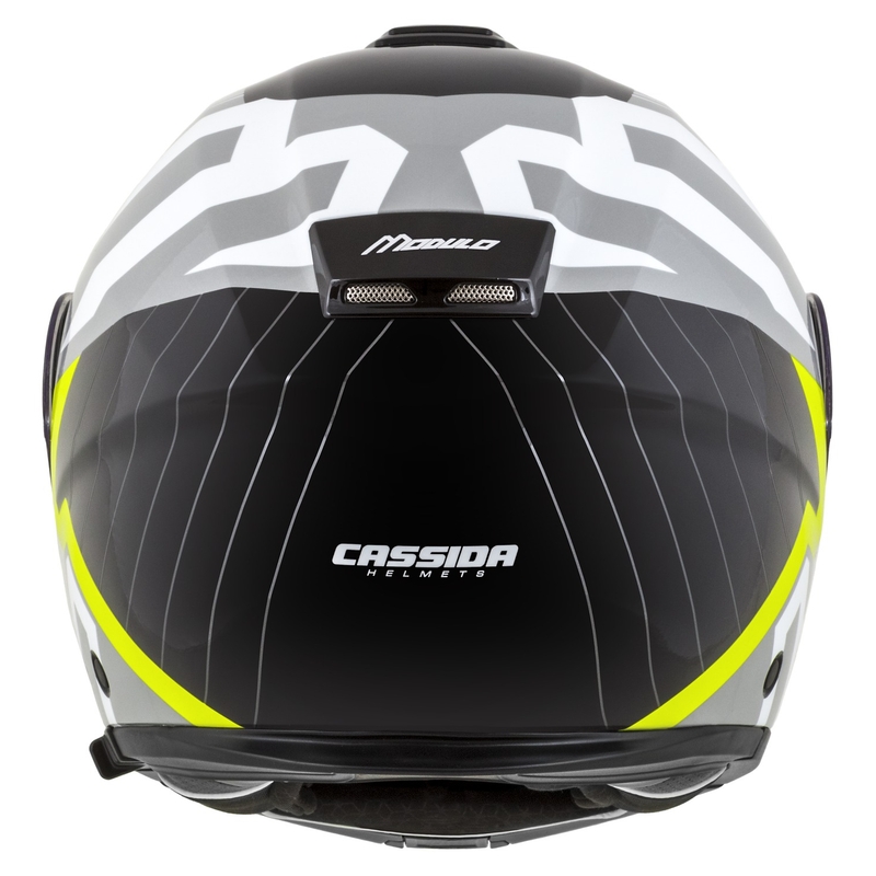 Cassida Modulo 2.1 Profile flip-up motorcykelhjelm hvid-sort-fluogul-grå